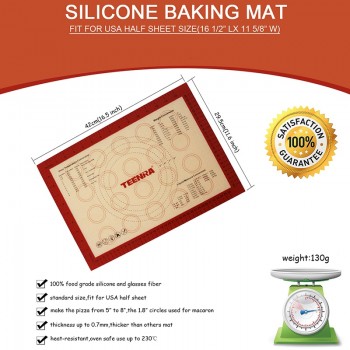 TEENRA 2Pcs/set Non-stick Macaron Baking Mat Silicone Mats Baking Liner Heat-resistant Baking Sheet Set Pastry Tools
