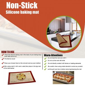 TEENRA 2Pcs/set Non-stick Macaron Baking Mat Silicone Mats Baking Liner Heat-resistant Baking Sheet Set Pastry Tools