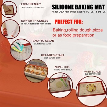 TEENRA 2Pcs/set Non-stick Macaron Baking Mat Silicone Mats Baking Liner Heat-resistant Baking Sheet Set Pastry Tools