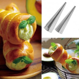 5pcs DIY Baking Cones Stainless Steel Spiral Baked Croissants Tubes Horn Pastry Roll Cake Mold Bakeware Kitchen Gadgets
