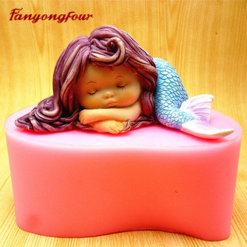 3D Silicone Molds Mermaid Cakes Molds Sugar Glue Mortar Molds Chocolate Candy Cake Decoration Tools