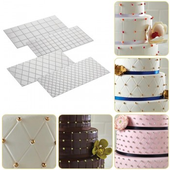 DIY Cake Plastic Transparent Texture Lattic Mat Cake Border Decorating Tools Cake Mold Fondant Gumpaste Stencil Molds Moulds