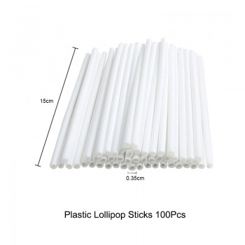 100pcs/pack 15cm Safe Plastic Lollipop Stick Cake Pop Sticks For Chocolate Sugar Candy Lollipop DIY Mold Tool