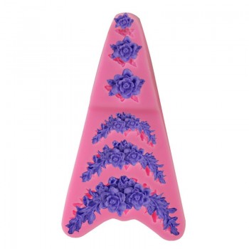 Free shipping rose leaf cooking tools decoration Silicone Mould Fondant Sugar Bow Craft Molds DIY Cake Decorating