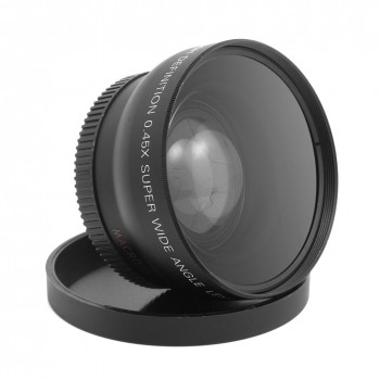Universal 55mm 0.45x Super High Resolution Wide Angle + Built-in Detachable Macro Conversion Lens For DSLR DC Camera