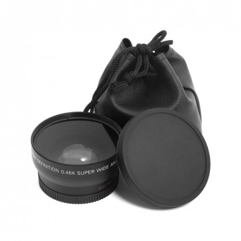 Universal 55mm 0.45x Super High Resolution Wide Angle + Built-in Detachable Macro Conversion Lens For DSLR DC Camera