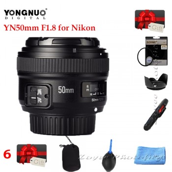 YONGNUO YN 50mm f1.8 AF Lens YN50mm Aperture Auto Focus Large Aperture for Nikon DSLR Camera Nikon D800 D300 D700 Lens