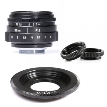 new arrive FUJIAN 35mm f1.6 C mount camera CCTV Lens II for M4/3 / MFT Mount Camera amp; Adapter  free shipping