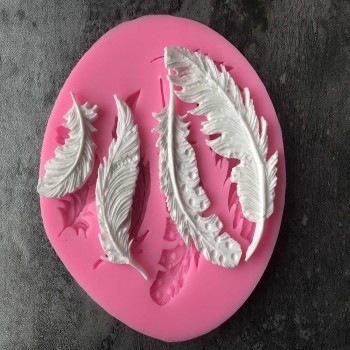 1PC Feather Sugar Buttons Silicone Mold Fondant Mold Cake Decorating Tools Chocolate Gumpaste Mold L145