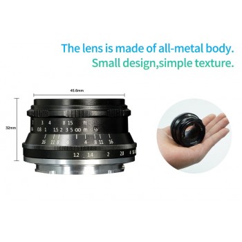 7artisans 35mm F1.2 Prime Lens for Sony E-mount / for Canon EOS-M / for Fuji XF APS-C Mirrorless Cameras Manual Focus Fixed Lens