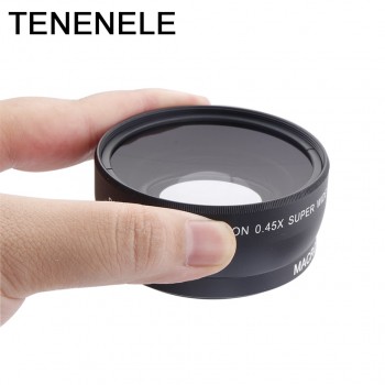 Camera Lens 0.45x 37 43 46 49 52MM Wide Angle Lens with Macro HD Optics Lenses For Canon Nikon Sony Fuji Camera Lens Accessories