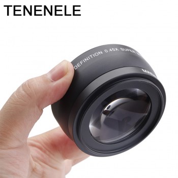 Camera Lens 0.45x 37 43 46 49 52MM Wide Angle Lens with Macro HD Optics Lenses For Canon Nikon Sony Fuji Camera Lens Accessories