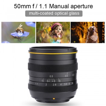 Kamlan 50mm f1.1 APS-C Large Aperture Manual Focus Lens for Mirrorless Cameras Professional High Quality New 2018