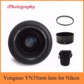 Yongnuo YN35mm F2N lens Wide-angle Large Aperture Fixed Auto Focus Lens+58mm UV filter +lens bag+Lens Hood For Nikon Two Choice
