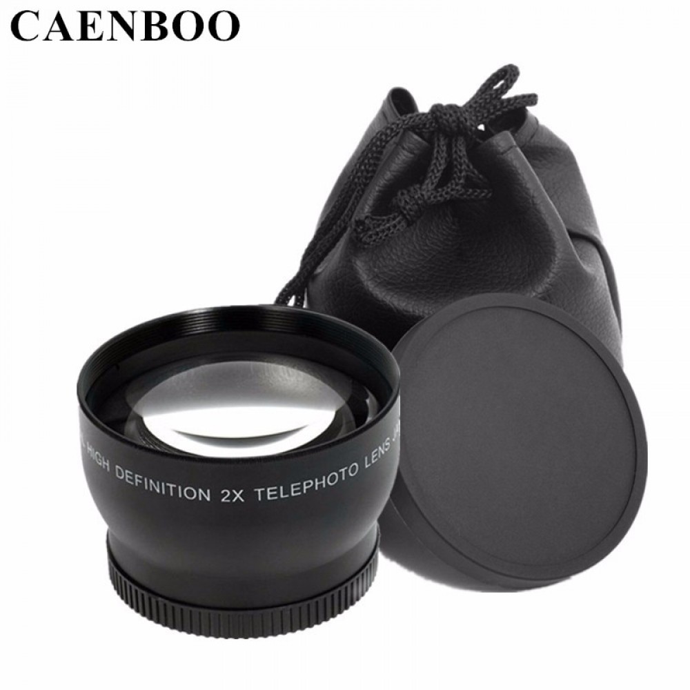 CAENBOO 2.0 x 52mm 55mm 58mm 62mm Digital High Definition 2.0X Telephoto Camera Lens For Canon EOS Nikon For Sony Accessories