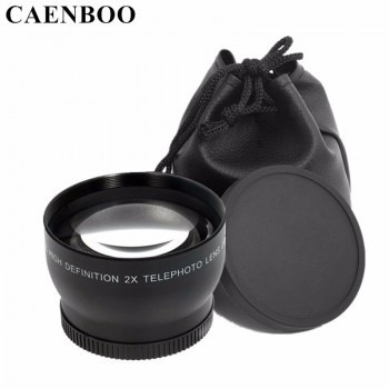 CAENBOO 2.0 x 52mm 55mm 58mm 62mm Digital High Definition 2.0X Telephoto Camera Lens For Canon EOS Nikon For Sony Accessories