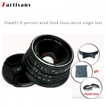 7artisans 25mm f1.8 Prime Lens to All Single Series for E Mount Canon EOS-M Mout  Micro 4/3 Cameras A7 A7II A7R   Free Shipping