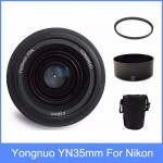 Yongnuo YN35mm F2 lens Wide-angle Large Aperture Fixed Auto Focus Lens + 58mm UV filter +lens bag +  Lens Hood For Nikon