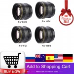 For Kamlan 50mm f1.1 APS-C Large Aperture Manual Focus Lens for Canon EOS-M NEX Fuji X M4/3 Mount APS-C Mirrorless Cameras