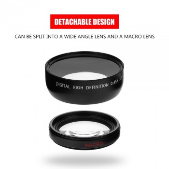 55mm 0.45X Super Macro Wide Angle Fisheye Lens for Canon/Nikon/Pebtax DSLR SLR Camera with Lens Cap