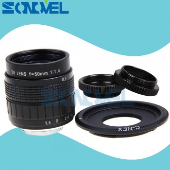 50mm F1.4 CCTV TV Movie lens+C Mount+Macro ring for Sony E Mount Nex-5T Nex-3N Nex-6 Nex-7 Nex-5R A6300 A6100 A6000 A6500 A5000