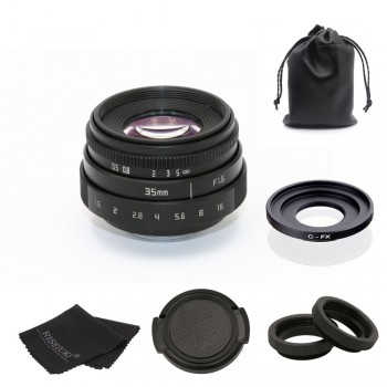 fujian 35mm f1.6 C mount camera CCTV Lens II +C mount adapter ring+Macro for Fuji Fujifilm X-Pro1 (C-FX) free shipping