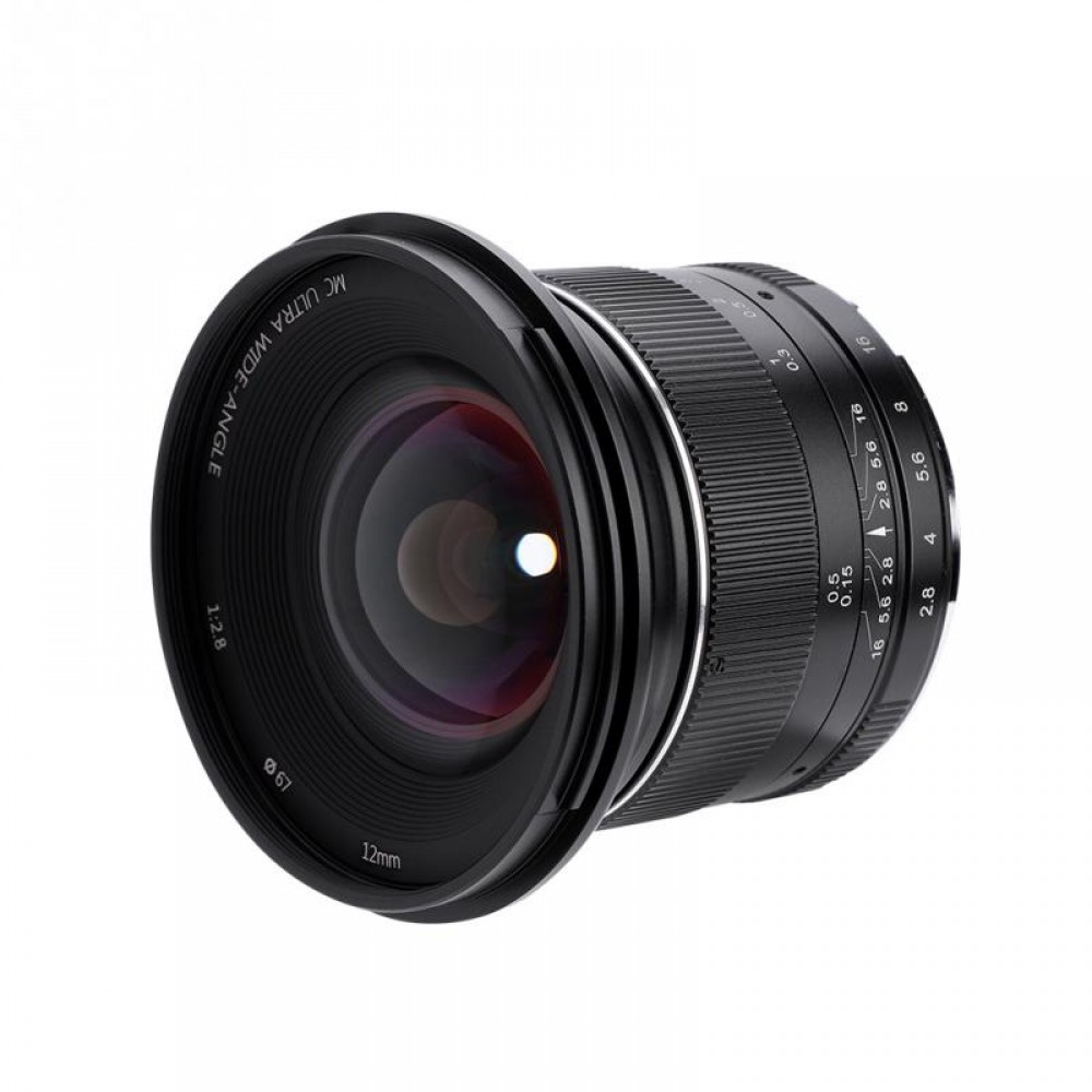 Mcoplus 12mm f/2.8 Ultra Wide Angle Fixed Lens Scenery Manual Aperture Focus Lens F2.8-16 5 Levels For Mirrorless Camera