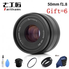 7artisans 50mm F1.8 Large Aperture manual Micro fixed focus Portrait camera lens for Canon EOSM Sony E M4/3 and Fuji FX camera