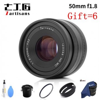 7artisans 50mm F1.8 Large Aperture manual Micro fixed focus Portrait camera lens for Canon EOSM Sony E M4/3 and Fuji FX camera