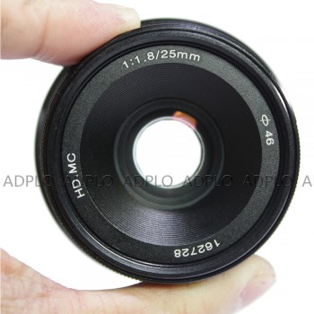 Pixco 25mm F1.8 HD.MC Lens for Sony Nex Camera Micro Four Thirds M4/3 Cameras + Lens cleaning cloth + pen+ lens hood+ cloth bag