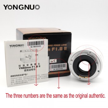 White YN50mm F1.8 II Large Aperture Auto Focus Lens YONGNUO for Canon Bokeh Effect Camera Lens for Canon EOS 70D 5D2 5D3 DSLR