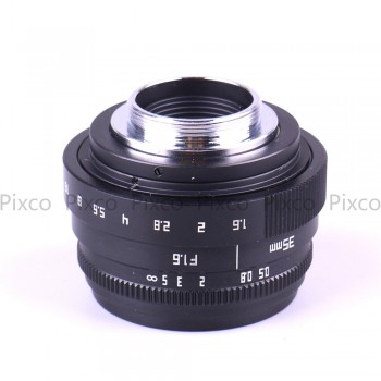 Mini 35mm f/1.6 APS-C TV Lens+Lens Hood+Macro Ring+C to camera adapter for Nikon1/M4/3 /For Pentax Q/ Nex / Fuji/ for eos