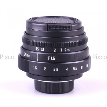 Mini 35mm f/1.6 APS-C TV Lens+Lens Hood+Macro Ring+C to camera adapter for Nikon1/M4/3 /For Pentax Q/ Nex / Fuji/ for eos