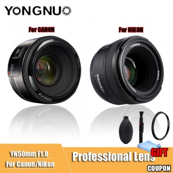 YONGNUO YN50mm F1.8 Large Aperture Auto Focus Lens  DSLR Camera Lens For canon For Nikon D800 D300 D700 D3200 D3300 D5100