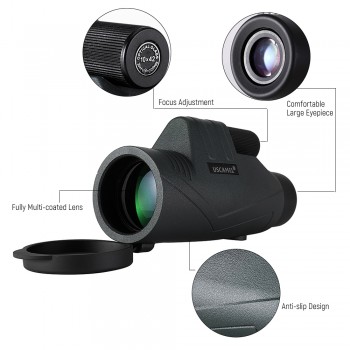 UW056B 10X42 Single-tube Monocular Telescope Optical Lens BAK7 Prisms with Phone Holder Mini Tripod Carry Bag for Concert Sport