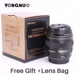 YONGNUO 100mm Lens YN100mm F2.0 AF/MF Fixed Focus Lens for Canon EOS Rebel Camera 1300D T6 760D 750D for DLSR Camera