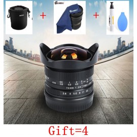 7artisans 7.5mm F/2.8 Ultra Wide Angle Camera Fisheye Lens Full-Frame/Half frame For Fuji AF-mount Cameras X-A1 X-A2 For sonyA9