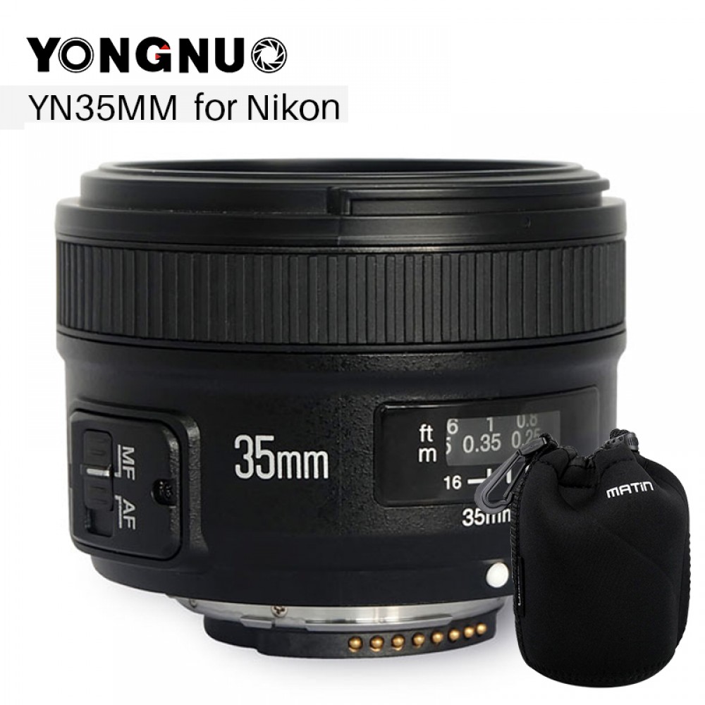 YONGNUO YN 35mm F2 Camera Lens for Nikon Canon EOS YN35MM Lenses AF MF Wide Angle Lens for 600D 60D 5DII 5D 500D 400D 650D 6