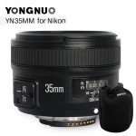 YONGNUO YN 35mm F2 Camera Lens for Nikon Canon EOS YN35MM Lenses AF MF Wide Angle Lens for 600D 60D 5DII 5D 500D 400D 650D 6