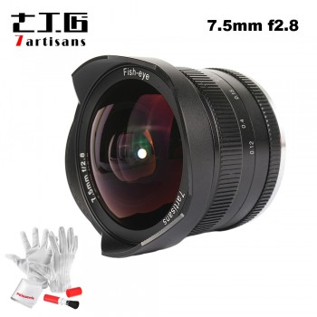 7artisans 7.5mm F2.8 F/2.8 Fisheye Lens 180 Degree Angle Apply to All Single Series for E Mount /for Micro 4/3 Mirrorless Camera