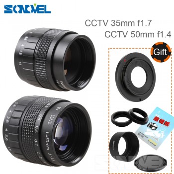 FUJIAN 35mm F1.7 CCTV Movie lens+50mm f1.4 TV Lens C Mount for Sony E Mount Nex-5T Nex-6 Nex-7 Nex-5R A6300 A6100 A6500 A5100