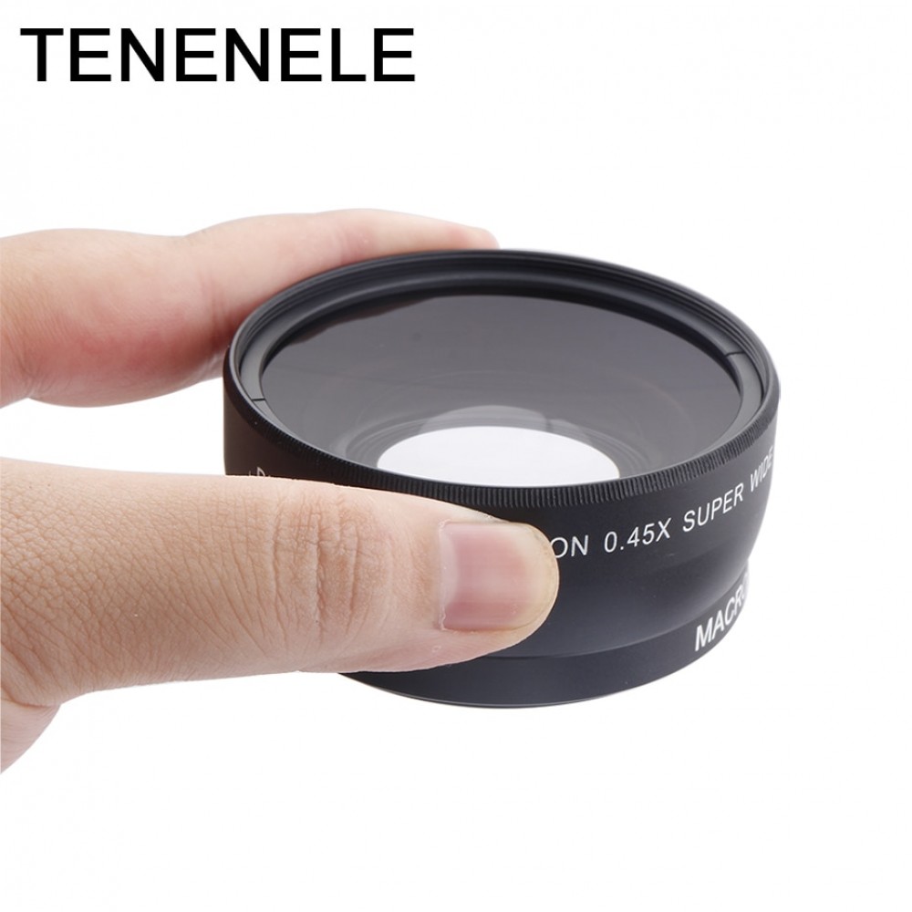 Camera Lens 0.45X 55 58 62 67 72MM Wide Angle Lens with Macro HD Optics Lenses For Canon Nikon Sony Fuji Camera Lens Accessories