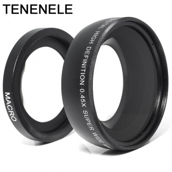 Camera Lens 0.45X 55 58 62 67 72MM Wide Angle Lens with Macro HD Optics Lenses For Canon Nikon Sony Fuji Camera Lens Accessories