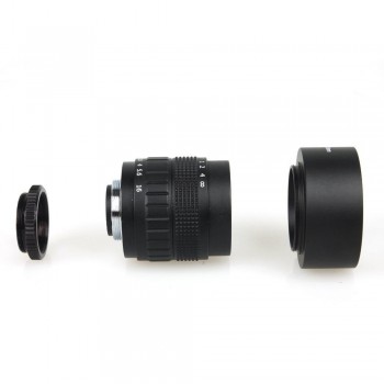 FUJIAN 35mm F1.7 CCTV TV Movie lens+C Mount +Macro ring +Metal lens hood for Canon EOS M M2 M3 M5 M6 M10 M100 Mirrorless Camera