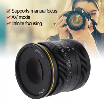 Kamlan 28mm f1.4 Wide Angle APS-C Large Aperture Manual Fo-cus Lens for Mirrorless Cameras