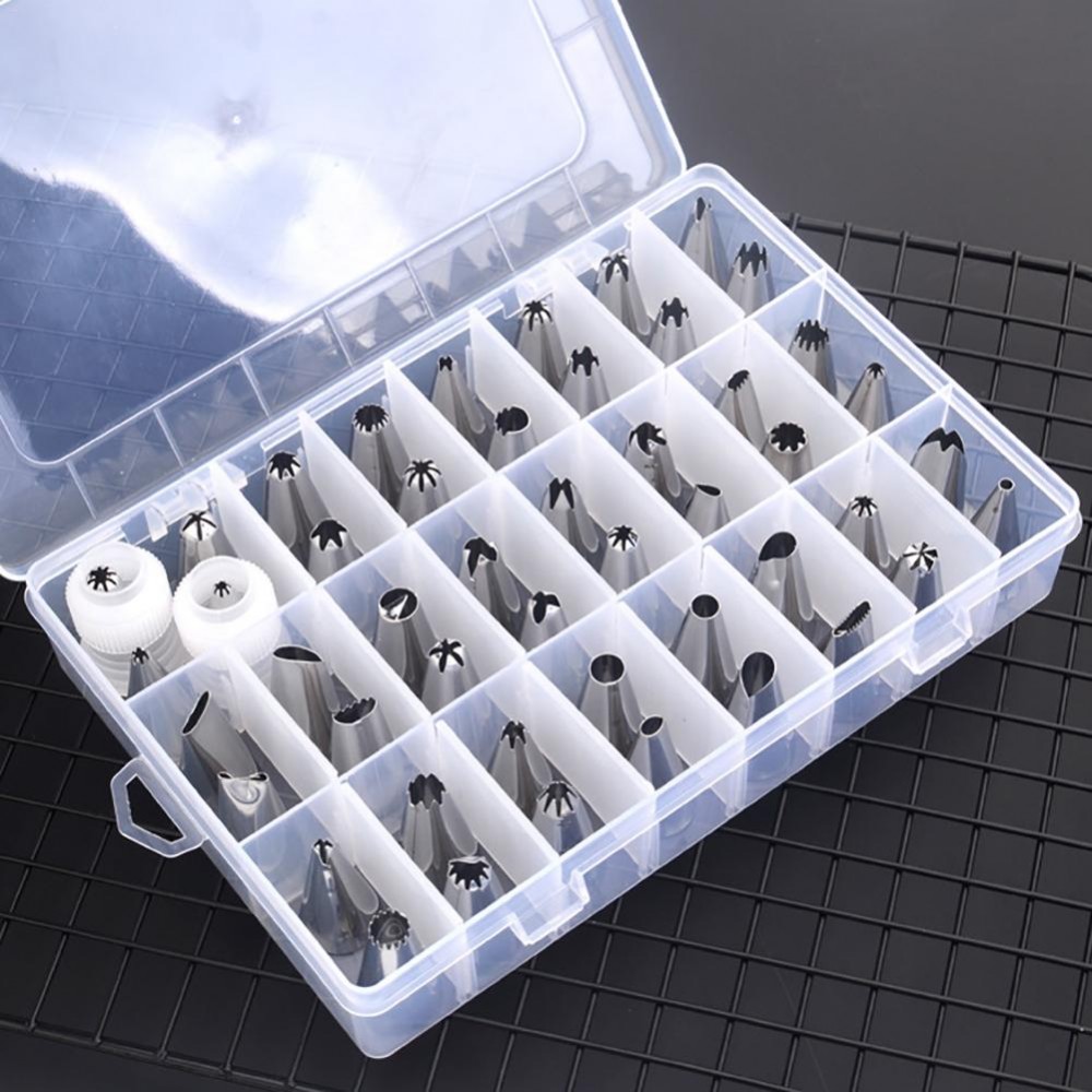 51PCS Cream Cake Nozzle Set DIY Stainless Steel Cake Mould Decorating Tools Baking Pastry Tools With Box