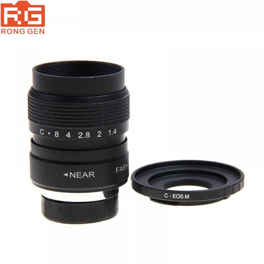 Fujian 25mm F1.4 CCTV Movie TV lens+C-Mount for Canon Mirrorless Camera EOS M M2 M3 M5 M6 M10