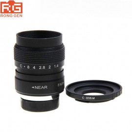 Fujian 25mm F1.4 CCTV Movie TV lens+C-Mount for Canon Mirrorless Camera EOS M M2 M3 M5 M6 M10