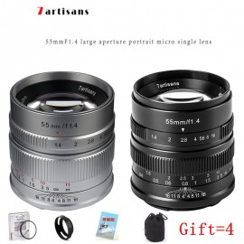 7artisans 55mm F1.4 Large Aperture Portrait Manual Focus Micro Camera Lens Fit for Canon eos-m Mount E Fuji Mount Free Shipping