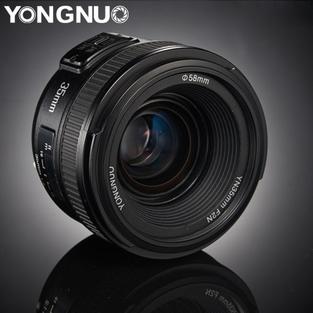 YONGNUO 35mm Lens YN35mm F2.0 AF/MF Fixed Focus F1.8 AF/EF Lens for Canon Nikon F Mount D3200 D3400 D3100 D5300 for DLSR Camera